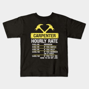 Funny Worker Woodworking Carpenter Kids T-Shirt